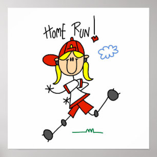 Poster T-shirt e presentes do softball das meninas do