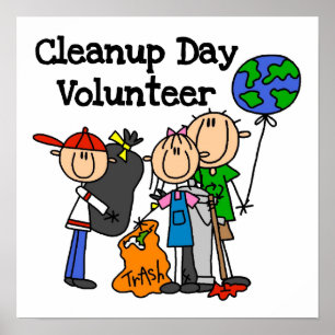 Póster T-shirt e presentes do voluntário do dia da