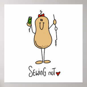 Póster T-shirt e presentes Sewing da porca