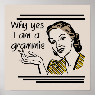 Poster T-shirt retros e presentes de Grammie