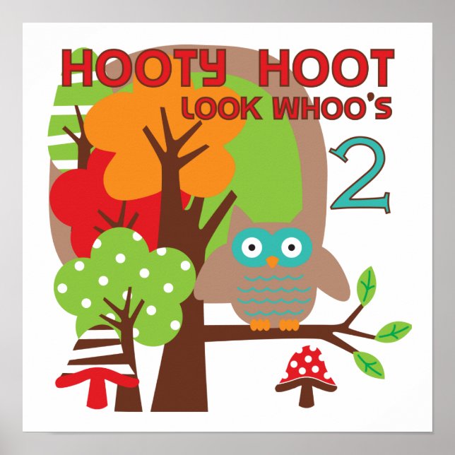 Póster T-shirts e presentes de segundo aniversário (Frente)