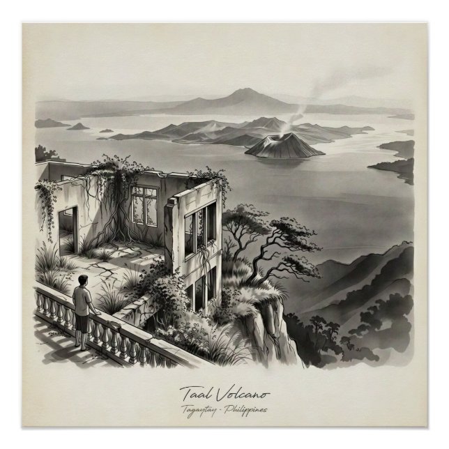 Póster Taal Volcano Tagaytay Philippines Landscape (Frente)