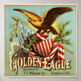 Póster Tabaco 1900 de Eagle dourado