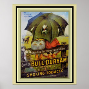 Póster Tabaco de fumo de Bull Durham do cartaz do anúnci