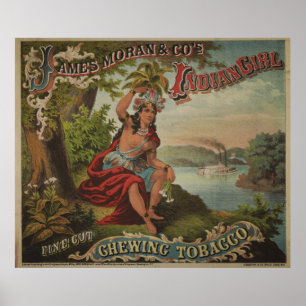 Póster Tabaco de mastigação indiano da menina [1874]