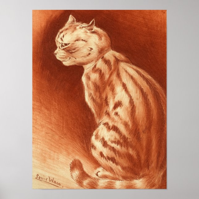 Poster Tabby Cat por Louis Wain (Frente)