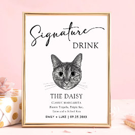 Poster Tabby Cat Signature Drink Sign