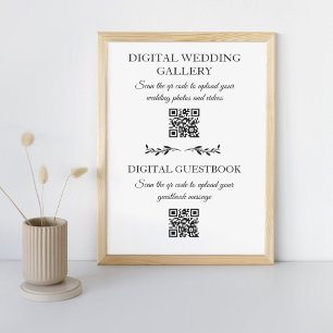 Poster tabela de códigos qr do álbum de casamento digital