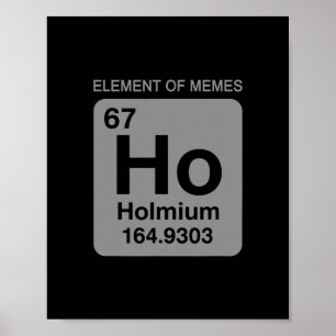 Poster Tabela Periódica Ciência 67 Elemento Meme de Memes