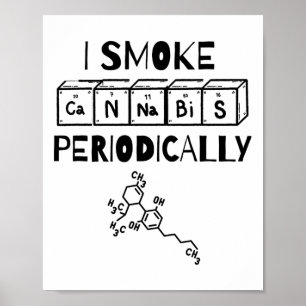 Poster Tabela Periódica do Dia do Maconheiro Engraçado Ci