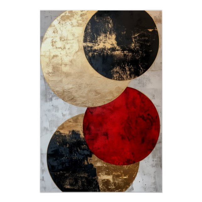 Póster Tableau Abstrait Cercles Géométriques – Art Contem (Frente)