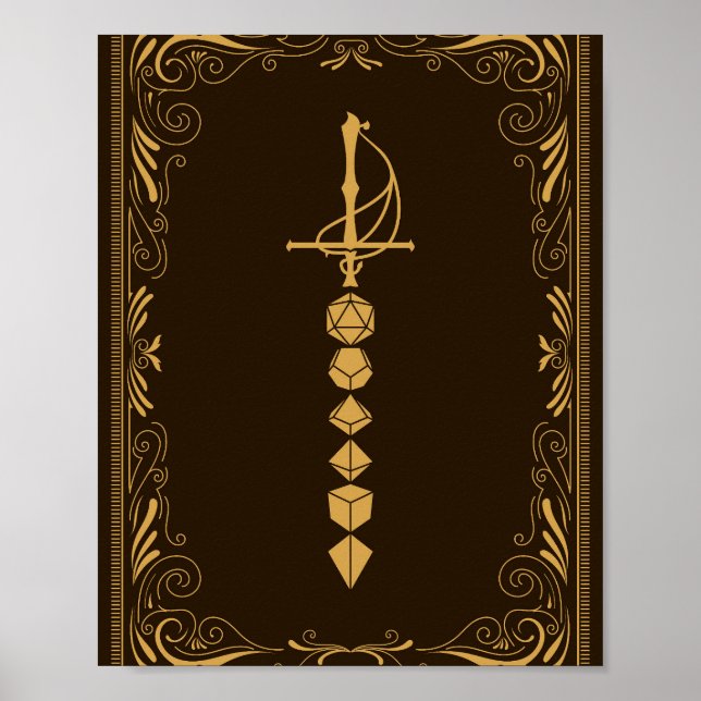 Poster Tabletop Dice Sword RPG (Frente)