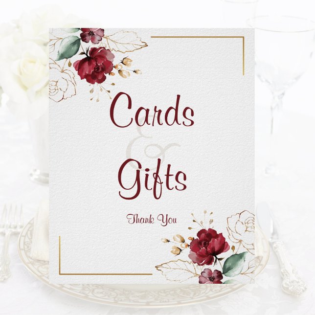 Poster Tabletop Floral Floral Dourado Watercolor (Criador carregado)