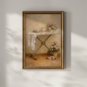 Poster Tábua de Passar Shabby Chic com Rosas