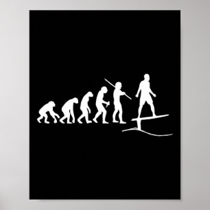 Poster Tábua de Surf Funny Foils Surfing Evolução de Pran