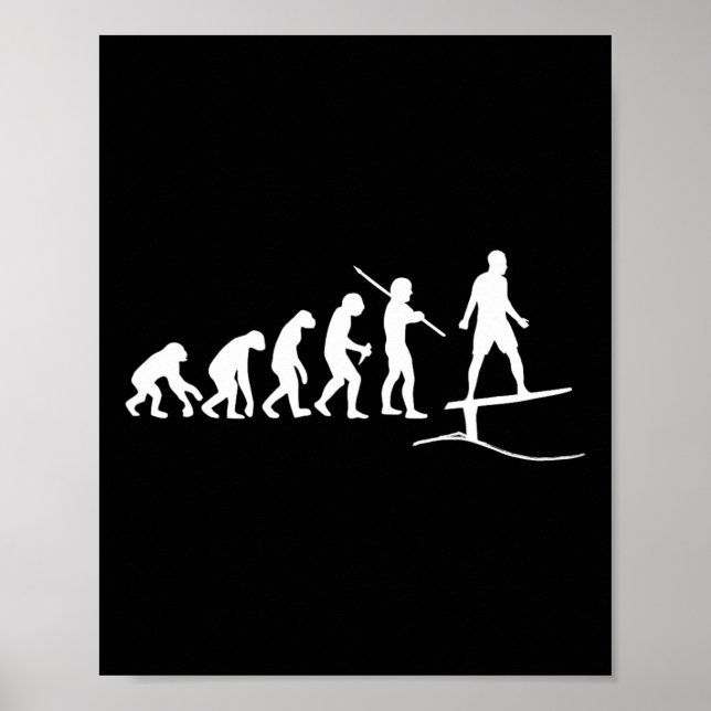 Poster Tábua de Surf Funny Foils Surfing Evolução de Pran (Frente)