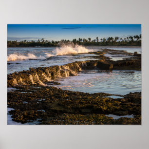 Póster Tabuba Beach: Breaking Waves On The Reefs