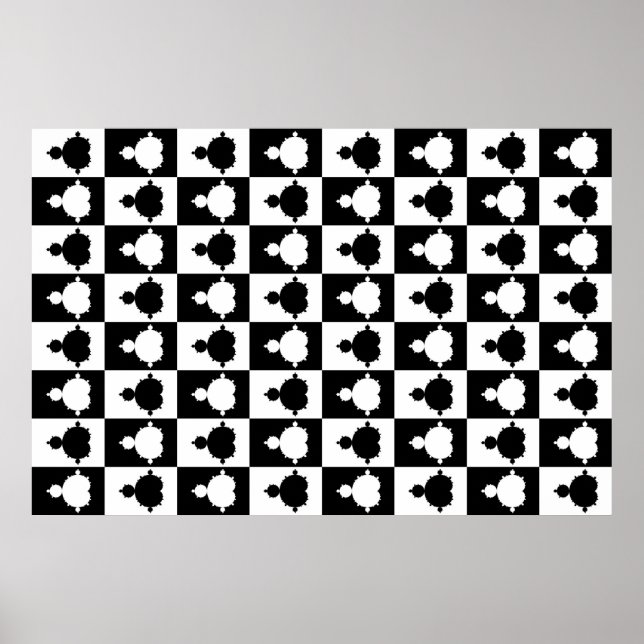 Póster Tabuleiro de Xadrez de Mandelbrot (Frente)