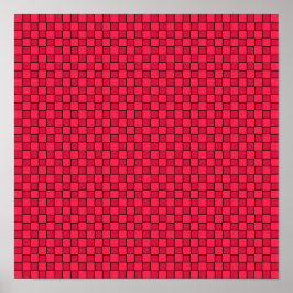 Poster Tabuleiro de Xadrez Vermelho e Preto