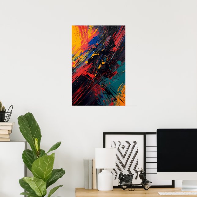 Poster Tabuleiro Dinâmico - Expressionista de Abstrato Mo (Escritório em casa)