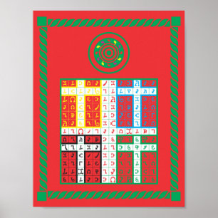 Poster Tabuleta elementar do fogo de Enochian em canvas