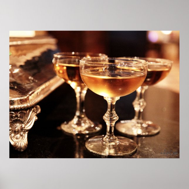 Póster taça de champanhe bebida fotografia cozinha bar (Frente)