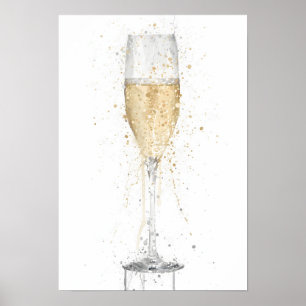 Poster Taça de Champanhe 'Branca'