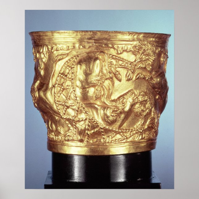 Póster Taça, encontrada na tumba real de Vaphio (Frente)