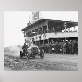 Póster Taça Vanderbilt de corrida de automóveis, 1908. Fo