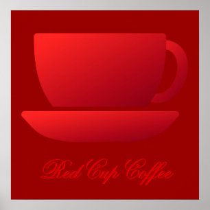 Póster Taça Vermelha e Saucer