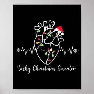 Poster Tachy Christmas Sweater Anatomy Heart Cardiac Nurs