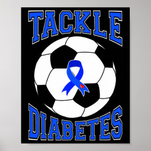 Poster Tackear Awarenes da Diabetes Azul do Futebol