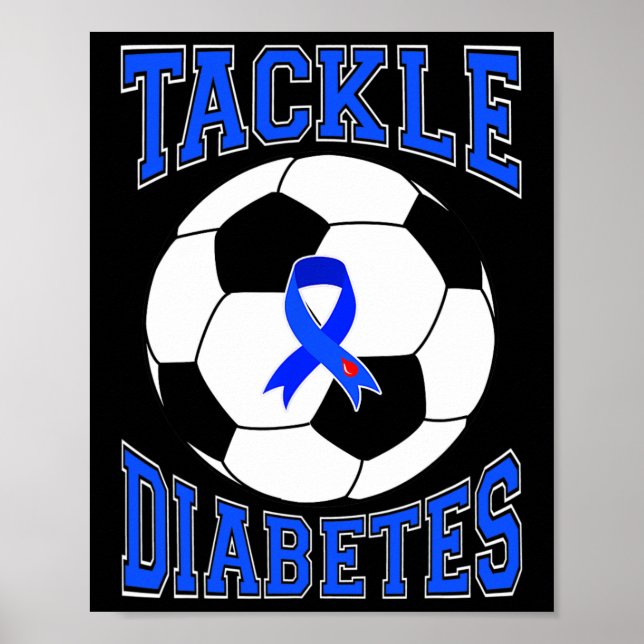 Poster Tackear Awarenes da Diabetes Azul do Futebol (Frente)