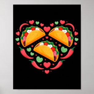 Poster Taco Amor Dia Dos Namorados Engraçado Comida Mexic