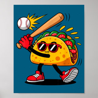 Poster Taco beisebol mexicano cinco de maio homens crianç