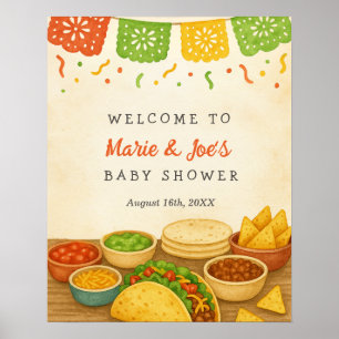 Poster Taco Bout A Baby Fiesta Chá de fraldas Bem-vindo P