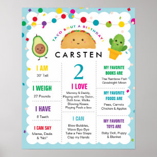 Poster Taco Bout a Birthday Boy Milestone