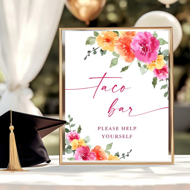 Poster Taco Bout a Bright Future Graduation Floral (Criador carregado)