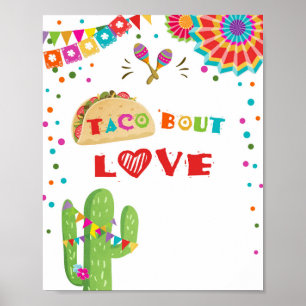 Poster Taco Bout Love Mexicano Cactus Fiesta - Sinal de M