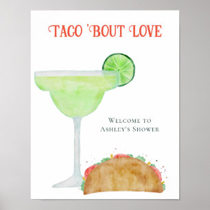 Poster Taco 'Bout Love Weding ou Chá de panela Welcome