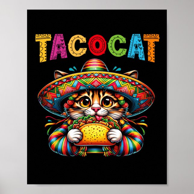 Poster Taco Cat Para Mulheres E Crianças - Tacocat Cinco  (Frente)