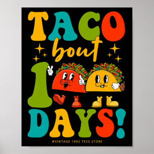 Poster Taco Cerca De 100 Dias De Estudantes Escolares Pro