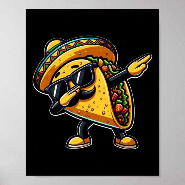 Poster Taco Cinco De Mayo Funny Dia de os pais Mexicano (Frente)