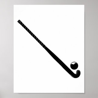 Poster Taco de hóquei de campo Silhouette e estado de ama