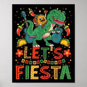 Poster Taco Dinossaur Cinco De Mayo Taco Camisas Meninos