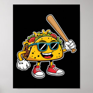 Poster Taco Engraçado Jogando Vender Mexicano Cinco De Ma