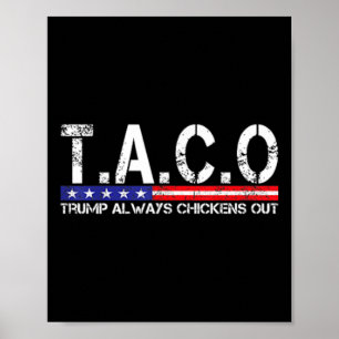 Poster Taco Engraçado Trump Sempre Desiste Para Homens Mu
