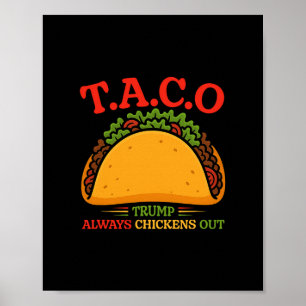 Poster Taco Engraçado Trump Sempre Desiste T.a.c.o 2 