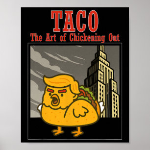 Poster Taco Engraçado Trump Sempre Fugindo A Arte De