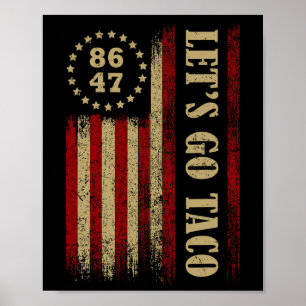 Poster Taco Funny Vamos Go Taco Shirt Men Mulheres Camise